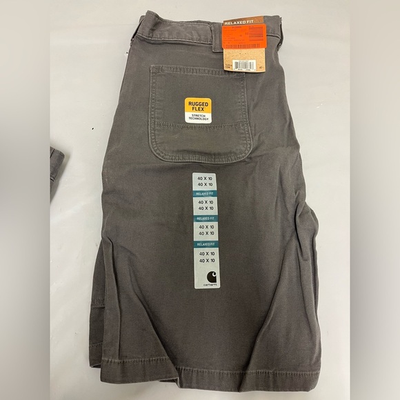 Carhartt Men's Rugged Flex Relaxed Fit Canvas Work Short, Gravel - 102514-039 - Picture 1 of 5